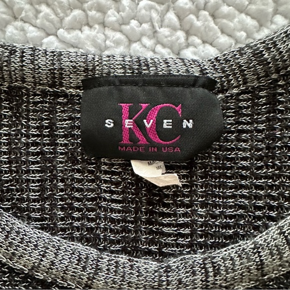 VTG crop sweater top grey red purple black Y2K made in USA scoop neck M - Picture 8 of 13